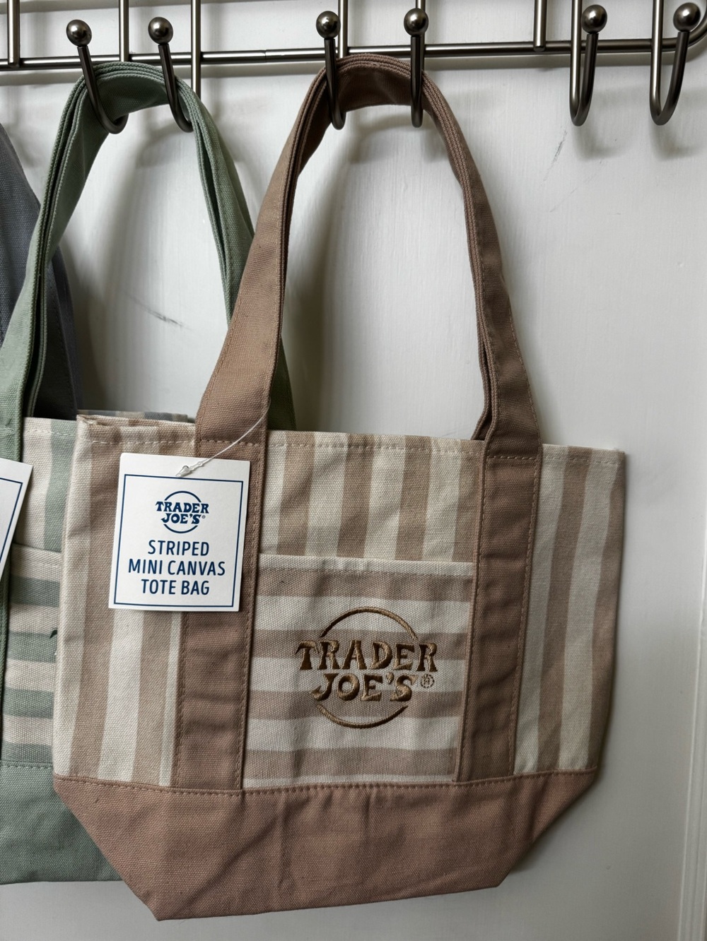 Trader Joe’s Striped Mini Canvas Tote Bags - Full Set - Picture 4 of 12